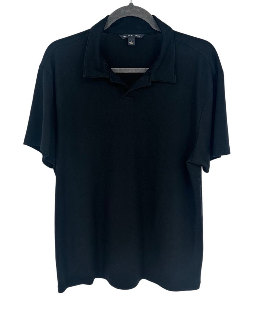Banana Republic Polo Shirt Men L Black Short Sleeve Performance Knit Casual Golf